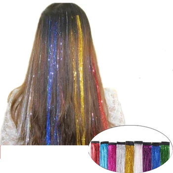 50*3.3 cm Strălucire Părului Beteala Bling Păr Secoration Pentru Sintetice de Extensie de Păr cu Sclipici Curcubeu Pentru Fete Și de Partid