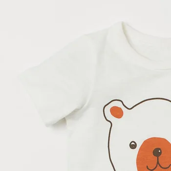 Copiii 2021 Vara Băieți Copii Haine Copilul Bumbac Set Scrisoare Urs Print T Shirt + Culoare Solidă pantaloni Scurți pentru Copii 2-7 Ani