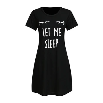 2021 Femei Scrisoare Cămăși De Noapte Și Sleepshirts Pijamale Drăguț Tricou Imprimat Rochie De Noapte Cu Maneci Scurte Îmbrăcăminte De Noapte
