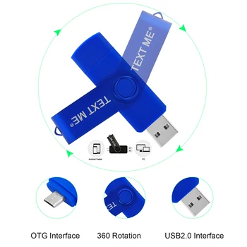 TEXTUL MI-360 Roti OTG 3 ÎN 1 de Tip C USB Flash Drive 4GB 8GB 16GB 32GB 64GG Pendrive USB 2.0 stick Usb