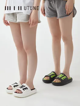 UTUNE în Afara Perna Diapozitive Papuci Barbati Pantofi de Vara Pentru Bărbați Platforma Acasă Femeile în aer liber Moale EVA Beach Garden Sandale Negre