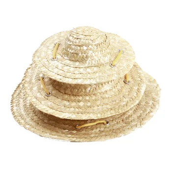 Animale De Companie Pălărie De Paie Pentru Caine Cat Soarele De Vară De Protecție Țesute Pălărie De Companie Drăguț Costum Pentru Vară