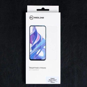 Защитное стекло Linie Roșie для Xiaomi Redmi Nota 7, Ecran Complet, полный клей, черное 5261088 Ecran de Protecție