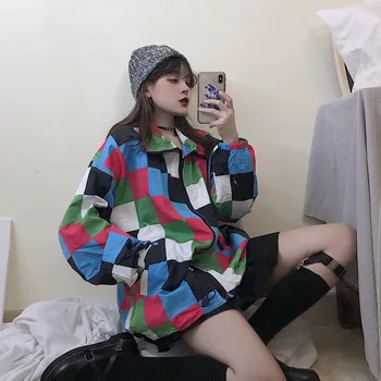 Primavara Toamna De Moda De Cauzalitate Vrac Carouri Maneca Lunga Jachetă Ins Harajuku Hip-Hop Cu Fermoar-Coreean Haine Femei Haine Femei Topuri