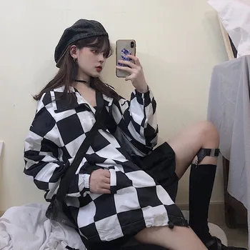 Primavara Toamna De Moda De Cauzalitate Vrac Carouri Maneca Lunga Jachetă Ins Harajuku Hip-Hop Cu Fermoar-Coreean Haine Femei Haine Femei Topuri