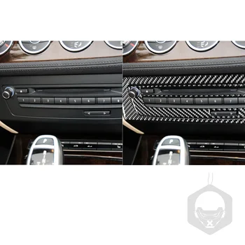 Pentru BMW Z4 E89 2009-2016 Fibra de Carbon Negru Autocolante Centrale Radio de Control Buton de pe Panoul de Styling Interior Accesorii Auto