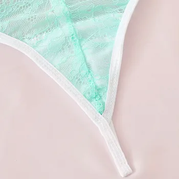 Dantela Sleepwear Set de Lenjerie Femei Lenjerie Sutien Curea Set S-XL Intimii 2019 Sexy Vedea Prin Verde Lenjerie Set Sutien