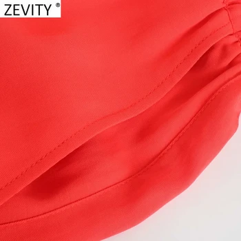 Zevity Femei Pur Și Simplu De Culoare Solidă Buzunare De Patch-Uri Casual Pantaloni Drepte De Sex Feminin Chic Elastic Talie Dantelă-Up De Vara Pantaloni Lungi P1129