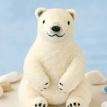 Urs Polar Lână Simțit Ambarcațiuni DIY Non Terminat de Bagat Set Artizanat Kit pentru Ac Material de Ambalaj