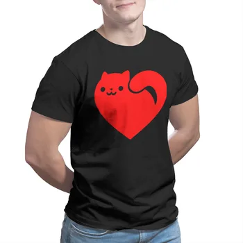 Men ' s T-shirt Cat Inima Neagră Drăguț Maneca Streetwear Bărbați Îmbrăcăminte 41931