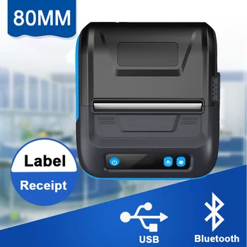 Termică Mini impresora Bluetooth Imprimantă Portabilă 80mm Wireless мини принтер Primirea Label Maker Mașină de Imprimante Pentru Android pe PC