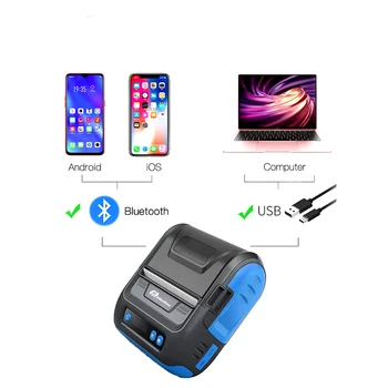 Termică Mini impresora Bluetooth Imprimantă Portabilă 80mm Wireless мини принтер Primirea Label Maker Mașină de Imprimante Pentru Android pe PC