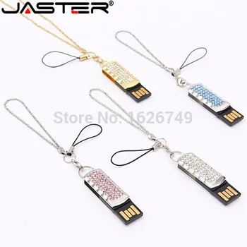 JASTER metal Cristal de diamant USB flash drive128GB pen drive 16GB 32GB 64GB Bijuterii memory stick breloc cadouri speciale iubitor