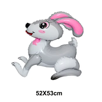 1 buc 52X53cm 4D în Picioare Easter Bunny Iepure Balon Fetita BoyToys Heliu, Baloane Folie Globos de Paște Decor Baloane de Animale