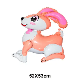 1 buc 52X53cm 4D în Picioare Easter Bunny Iepure Balon Fetita BoyToys Heliu, Baloane Folie Globos de Paște Decor Baloane de Animale