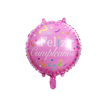 10buc 18inch Rotund spaniolă la mulți ani Balon Feliz Cumpleanos Heliu, Baloane Folie Petrecerea de Ziua Decor Globos