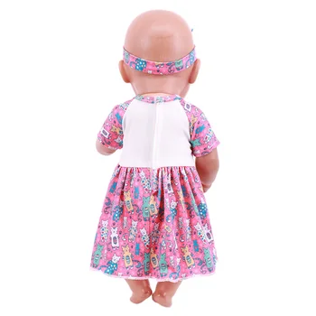 Nou stil Drăguț multicolr Rochie de Bumbac Fit16-18 Inch American de Fata modelului&43 CM Renăscut New Born Baby Doll Generația Noastră Jucărie