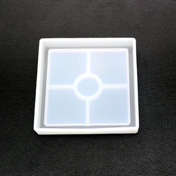 5Pcs DIY Hexagon Rotund Pătrat Cristal de Silicon Epoxidice Coaster Ambarcațiuni Decor Mucegai