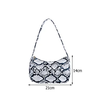 Vintage Femei Sarpe de Imprimare Model PU Piele de Umăr sub brat Geanta Casual Mici Geantă de mână pentru 2021 Nou sac de Femei