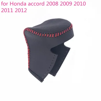 Piele naturala pentru Honda accord 2008 2009 2010 2011 2012 Capac de Mână cusut transmisie Automata negru pentru schimbarea vitezelor Gulere