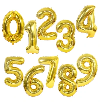 32inch Mare Ziua Baloane Folie 0-9 Număr de Bile Fericit Ziua de naștere Petrecere de Nunta de Decorare Copil de Dus Mare prestări Digitale