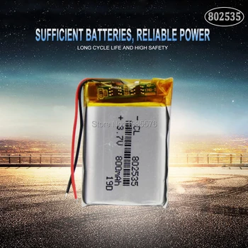 802535 3.7 V 800mAh baterie Litiu Polimer Li-Po Baterie Reîncărcabilă Pentru difuzor bluetooth GPS DVD PDA PDA LED Celule Li-ion