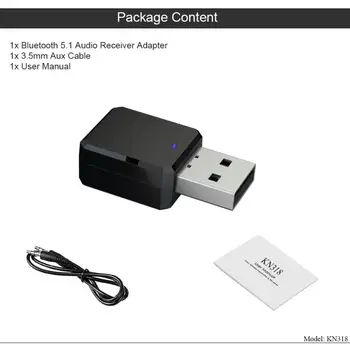 2021 Noi KN318 Receptor Audio Built-in HIFI Microfon Bluetooth-compatibil 
Apeluri Hands-free cu Dublă Ieșire AUX USB Stereo