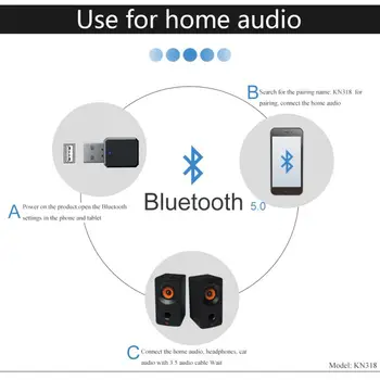 2021 Noi KN318 Receptor Audio Built-in HIFI Microfon Bluetooth-compatibil 
Apeluri Hands-free cu Dublă Ieșire AUX USB Stereo