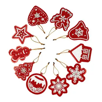 10buc DIY Ornamente de Crăciun Diamant Pictura Burghiu Plin Formă Specială de Crăciun Copac Pandantive Geam Decorativ Navidad Accesorii