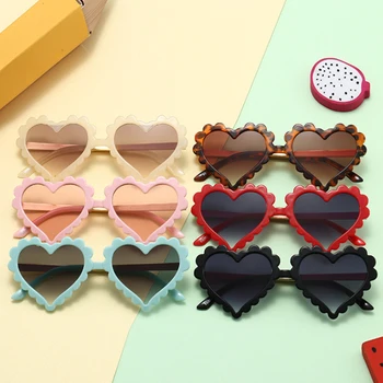 Copilul Inima Ochelari Copii ochelari de Soare Moda Noua Dragoste Plastic Roz ochelari de Soare pentru Fete Baieti Gradient de Designer de ochelari de Soare UV400
