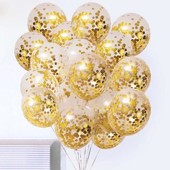 5pcs Aur Rose Confetti Baloane Happy Birthday Party Decor Gonflabile Heliu Latex Ballon pentru Nunta, Petrecere de Aniversare Favoare