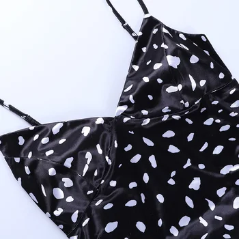 Pata Rochii V-gât Rochie fără Mâneci Femei Casual Split Rochie de E-Fetele Negru Imprimat Modele de Rochii pentru Femei rochii de Vara rochie