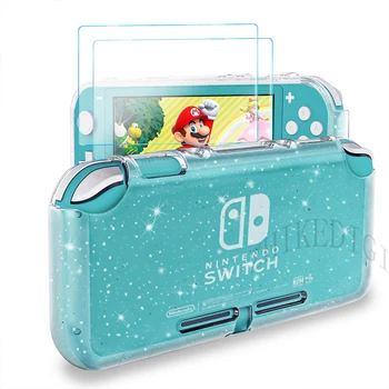 Pentru Nintendo Comutator Lite Cristal Lichid, Sclipici Caz Moale rezistent la Socuri TPU Capacul de Protecție Caz & Temperat Pahar Ecran Protector