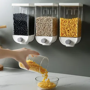 Montat pe perete de Depozitare a Alimentelor Cutie Multi-cereale Sigilate Proaspete-păstrarea Cutie Organizator Borcan de Accesorii de Bucătărie din material Plastic Cutie de Presă de Tip