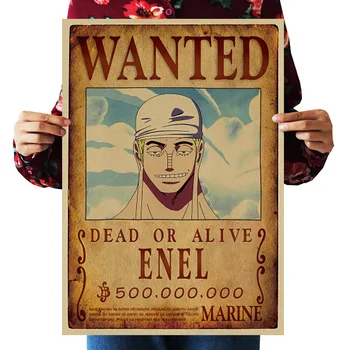 Una Bucata Poster Autocolant Decor Acasă Poster de Perete Retro Hârtie Poster Anime Poster Munch D. Luffy Vrut 51.5×35cm