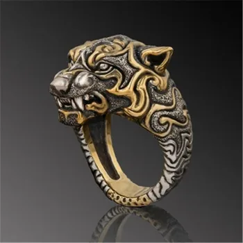 De vânzare la cald new retro cap de leopard ring-inel de culoare