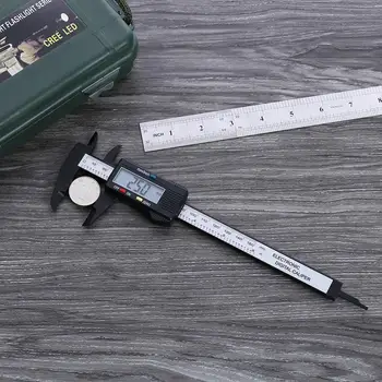 150mm 6 inch LCD Digital Electronic Fibra de Carbon Digital Șubler Riglă cu Vernier, Șublere de Gauge Micrometru Instrument de Măsurare