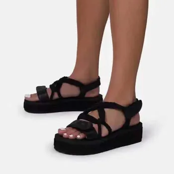 2021 Cânepă Pantofi De Femeie Sandalie Gladiator Velcro Sandale Femei De Înaltă Calitate Doamnelor Sandale De Vară Platforma Sandalias De Muje