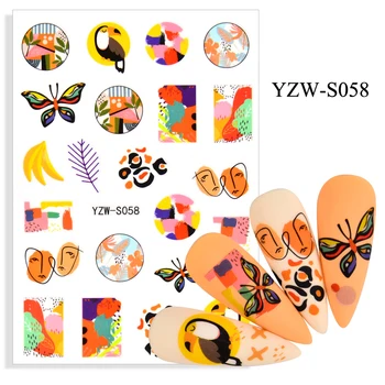 3D Nail Sticker Colorat Brid Butterful Decoratiuni de Arta Unghiilor Linie Fata Model Slider Folie Decalcomanii Autocolante Accesorii Manichiura