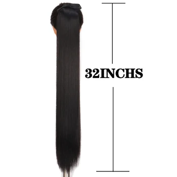 HOUYAN părul Lung legat de părul negru, coada de cal fibre sintetice rezistente la căldură parul drept coada de cal 16 20 26 30 inch prelungi