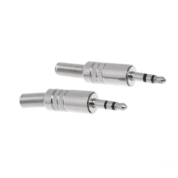 5Pcs/Lot Metal Nichel Placare de 3,5 mm 2 Inel 3 Poli Stereo Jack Plug Cablu de Lipire Adaptor Terminal cu arc
