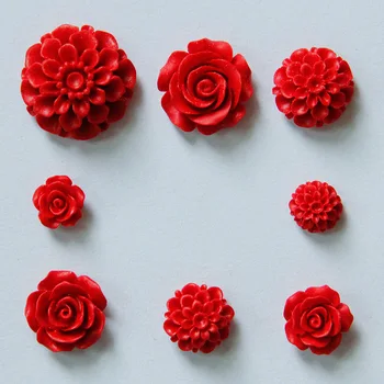 5pcs/Lot 15/21/25/34mm Roșu Lut Polimer de Rasina Trandafir Flori Decor Margele Pentru Bratara Colier Artizanat Bijuterii Diy Accesorii