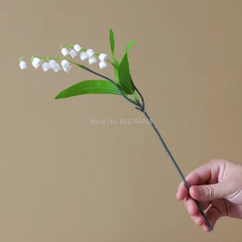 10buc Artificiale Lily-of-the-valley Mici Proaspete Nunta Produs Nou Holding Buchet din Plastic Moale Crin din Vale de Flori False