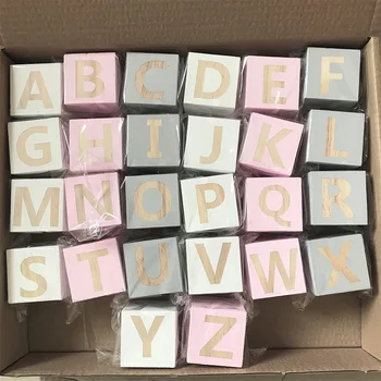 Mari de Lemn Literele Alfabetului, Numere de Blocuri ABC Cuburi Meserii DIY Copilul Montessori Jucarii Educative Suvenir Cadou Foto elemente de Recuzită, Decor
