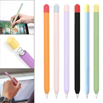 Pentru Apple Pencil 1-a a 2-a Generație Silicon Moale Pen Caz de Protecție Capac de Piele Non Alunecare Bomboane de Culoare Silicon Caz Pen