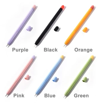 Pentru Apple Pencil 1-a a 2-a Generație Silicon Moale Pen Caz de Protecție Capac de Piele Non Alunecare Bomboane de Culoare Silicon Caz Pen