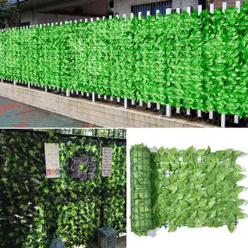 Artificiale Balcon Frunză Verde Gard Roll-Up Panou Ivy Confidențialitate Gard de Gradina Curte Protectie UV Decor Acasă Rattan Plante Perete