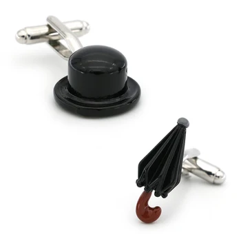 Transport gratuit Umbrela si Capac Butoni Chaplin Modele de Culoare Neagra de Calitate Alamă butoni en-Gros și cu amănuntul