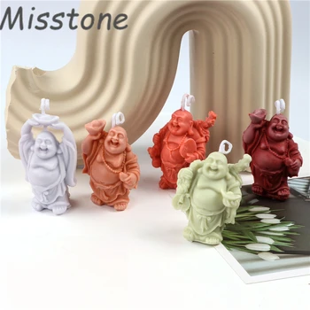 4 Fondant Statuie a lui Buddha caroserie Silicon Lumânare Mucegai Rășină Lut Ipsos Arta 3D DIY Bule de Aromoterapie