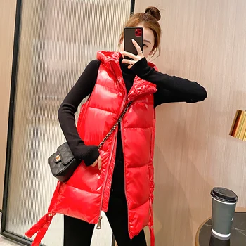 Iarna bumbac vesta femei versiunea coreeană plus dimensiune vesta cu gluga pentru femei scurte de iarna de moda sacou de culoare solidă bumbac gros vesta